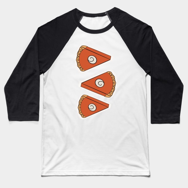 Pumpkin Pie Slices Baseball T-Shirt by SophieMartil